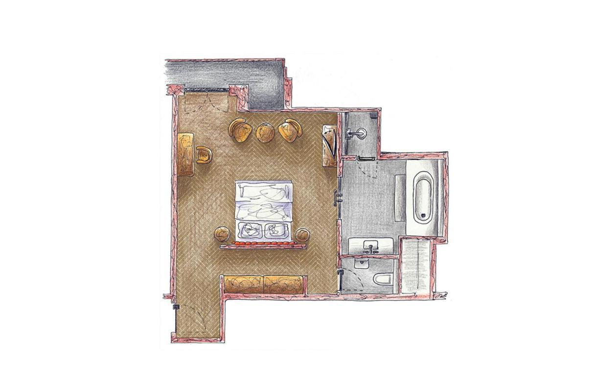 Das James Flensburgo Esterno foto Floorplan of a typical studio apartment